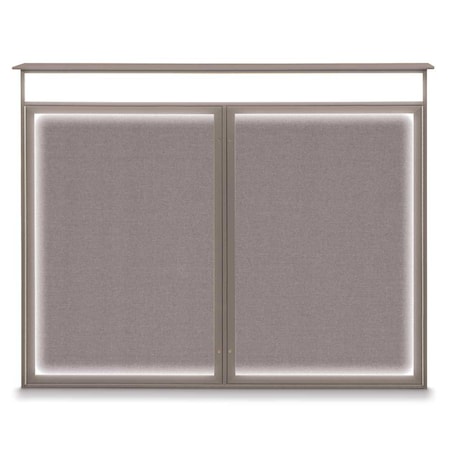 United Visual Products Double Door Enclosed Indoor Letterboard UV1126-BRONZE-BARBLU